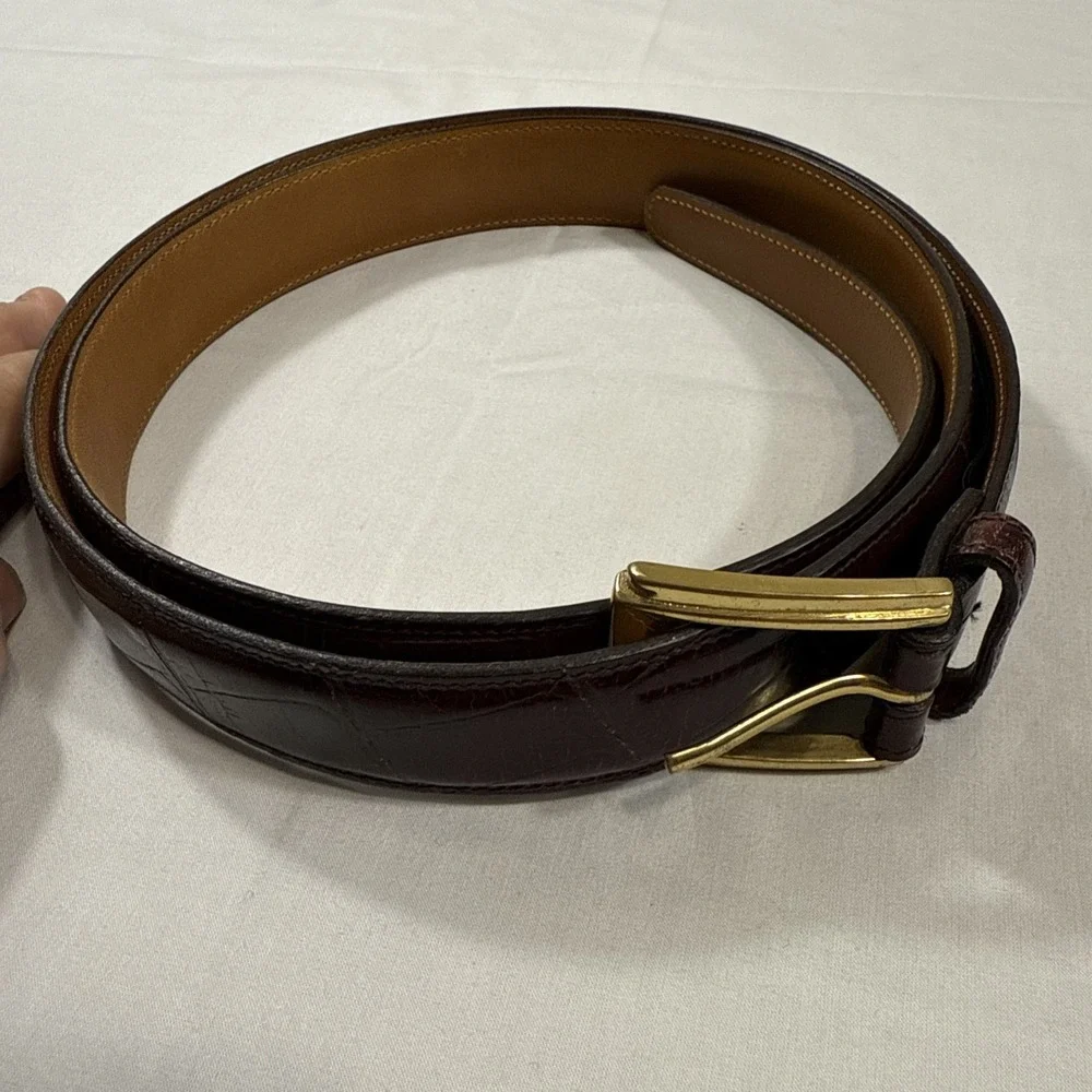 BELTS MENS 44 Trafalgar Brown‎ Cortina Leather Alligator Style Made in USA